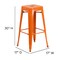 Emma and Oliver Kam Backless Metal Indoor-Outdoor Stool with All-Weather Polystyrene Seat